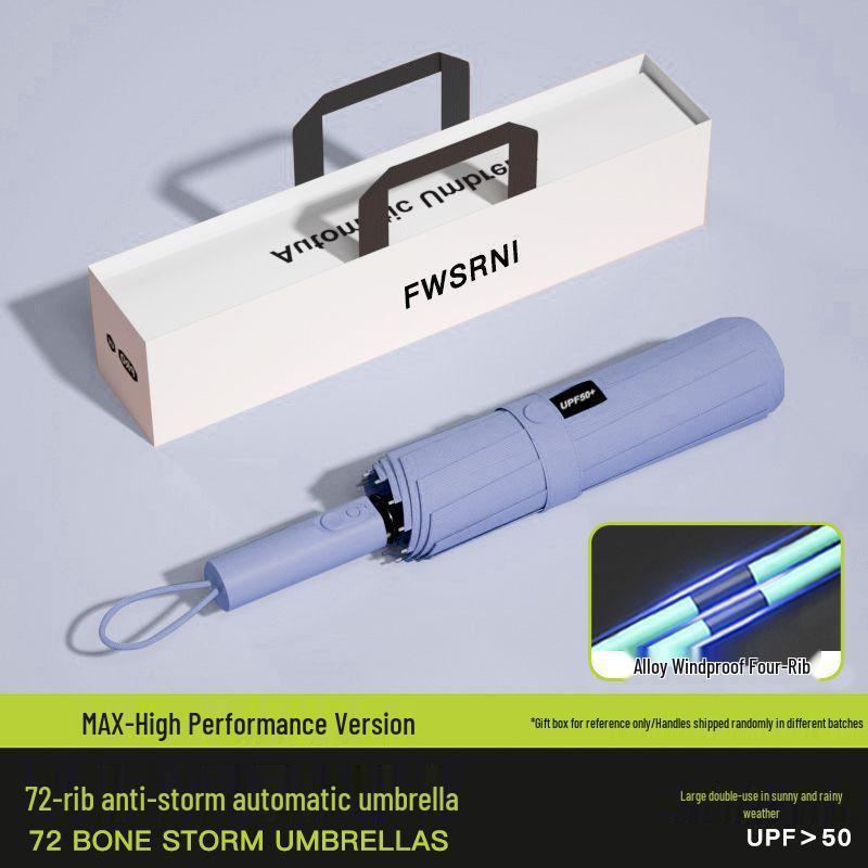 Dual-Use Sunscreen Umbrella: 144-Rib Folding Automatic Umbrella for Men and Women