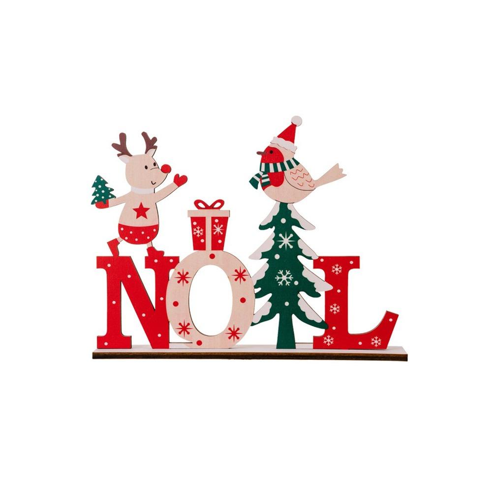 Wooden Wooden Xmas Tree Ornaments Handcrafted Wooden Material Snowman Sign Natural Wood Exquisite Craft