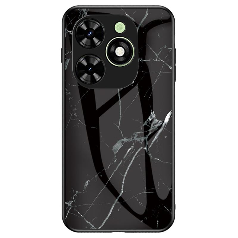 For Infinix Smart 8 4G Tempered Glass Case Marble Pattern Anti-Drop Phone Cover