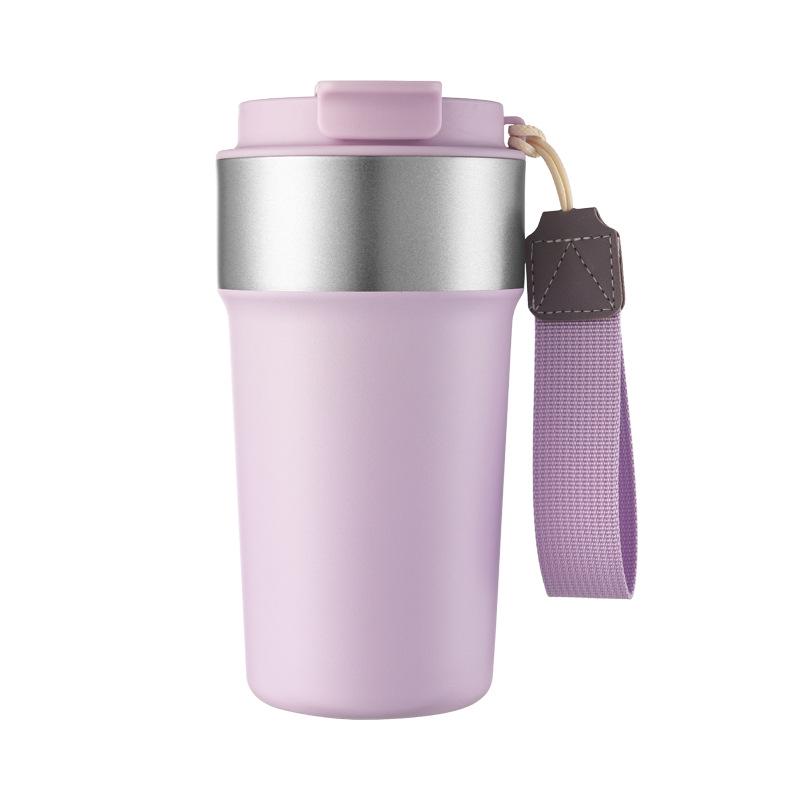 8th Gen 232g Stainless Steel Insulated Coffee Cup with Lanyard Straw, Portable for Car & Outdoor Use