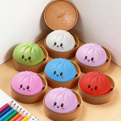 Süßes Baozi Stressabbau-Spielzeug Stressabbau Weiche elastische Haptik Verschiedene bunte Optionen Sicheres Knetbrötchen-Spielzeug mit Dampfgarer-Hülle