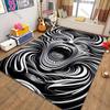 1PC Human Face Black and White Distorted Visual Abstract Art Carpet Rug for Bedroom Decor Playroom Living Room Sofa Mat Gifts