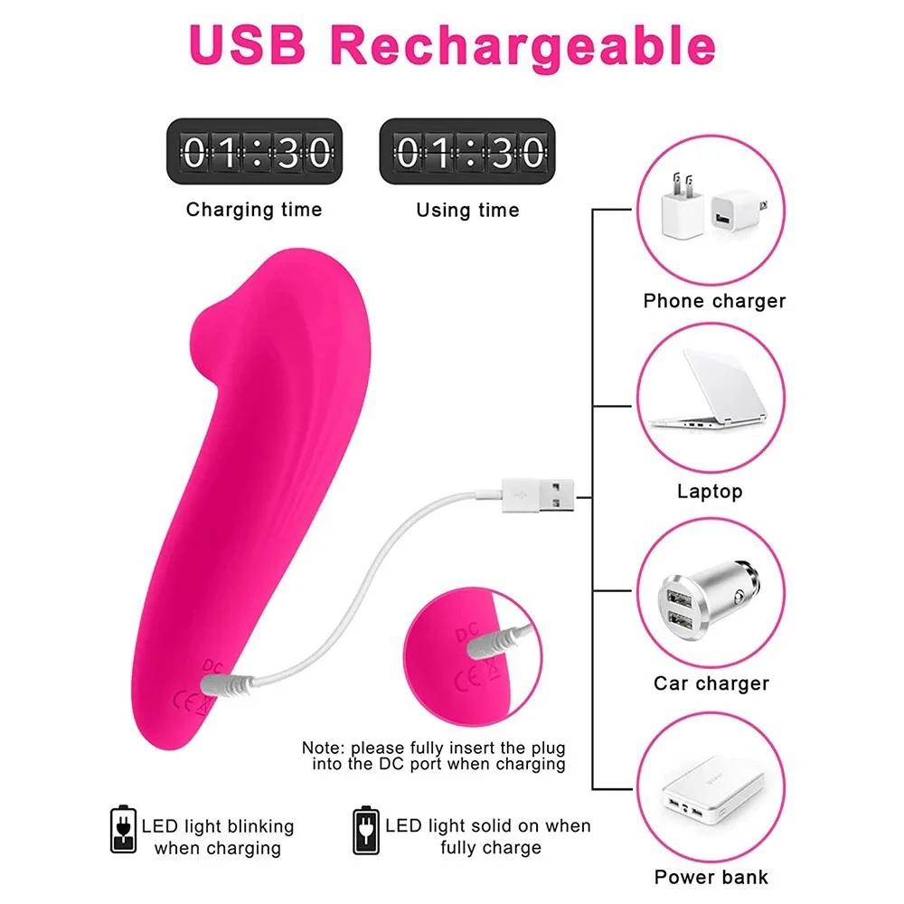 Powerful Automatic 3-in-1 Clit Sucking G Spot Vibrator & Nipple Massager for Women Adult Pleasure Toy