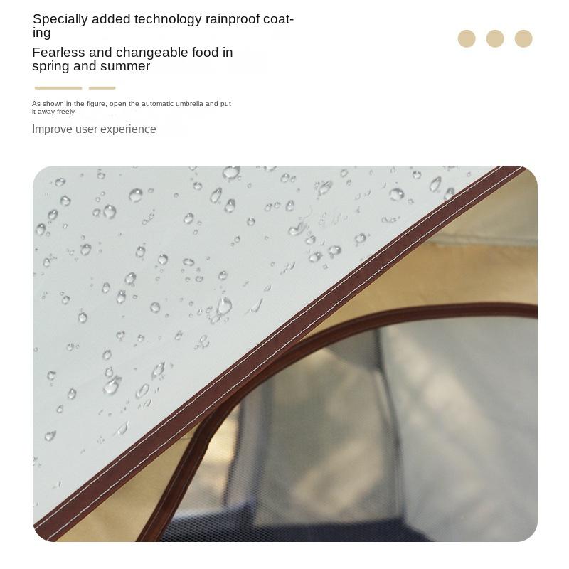 Tent Outdoor 3-4 People Camping Beach Thick Windproof Rain Silver Glue Portable Folding Automatic Quickly Open