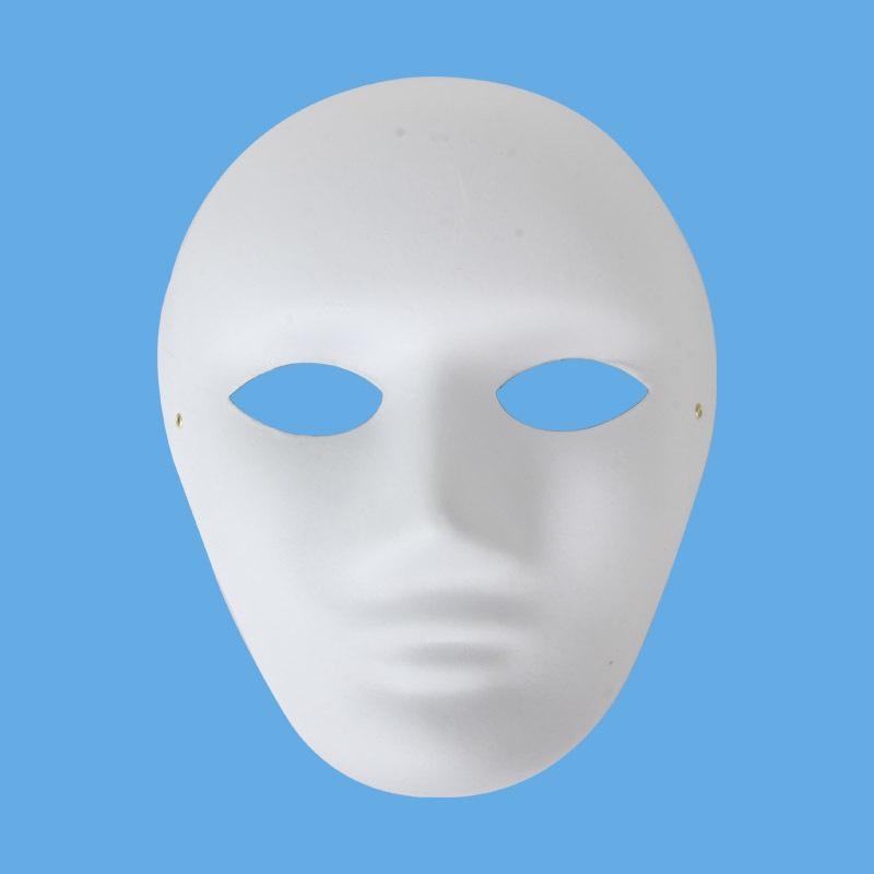 White Hand-Painted DIY Blank Mask for Face Painting - Full or Half Face Options