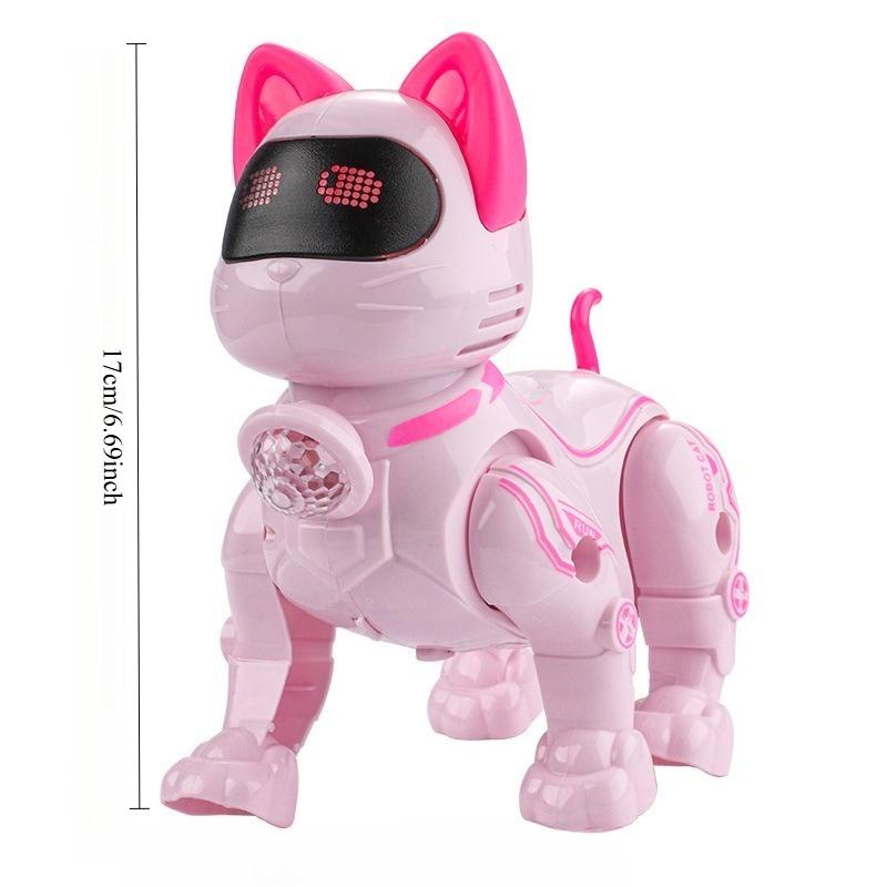 1 יחידה חתול רובוט חשמלי לילדים עם אור ומוזיקה הולך ושר רצועה צעצוע לחיות מחמד