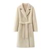 Jiang Xin Inspired Y-Style Apricot Wool Coat - Mid-Length Hepburn Style for Winter 2025