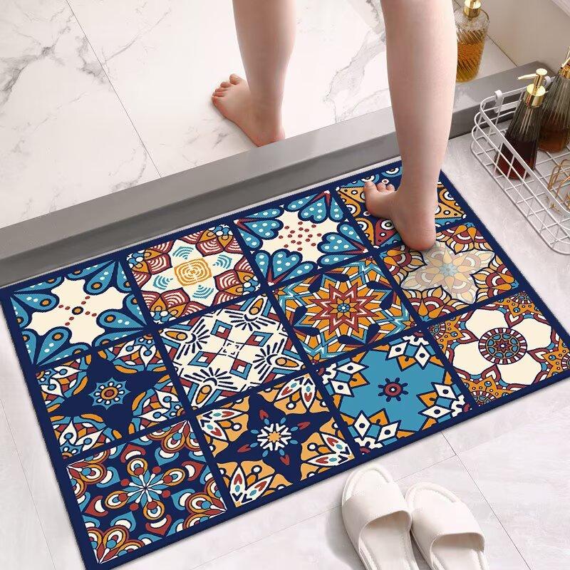 Diatom Mud Bathroom Floor Mat, Toilet Door Absorbent Mat Non-slip Quick-drying Household Toilet Foot Mat Carpet Bathroom