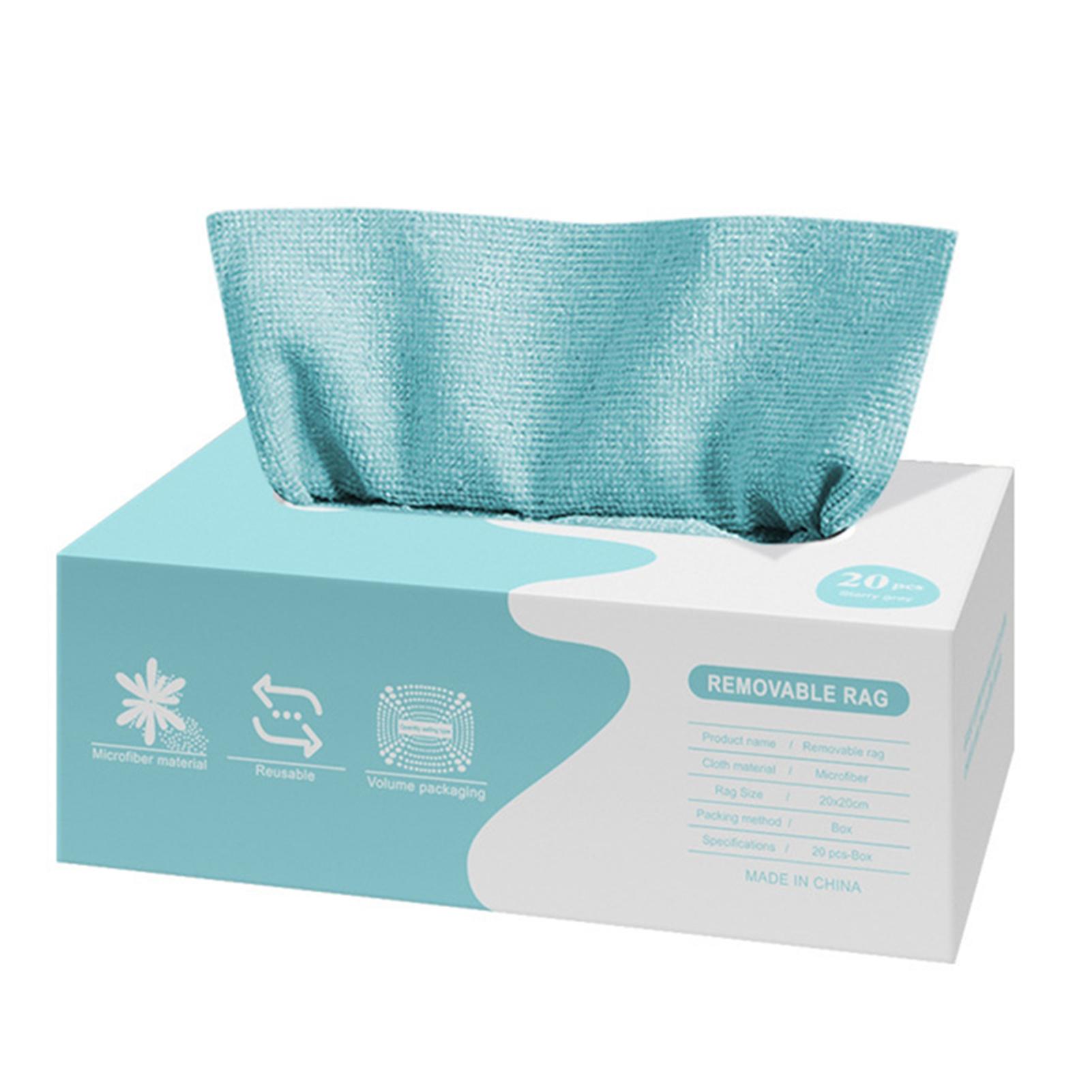Reusable Microfiber Cleaning Cloth 20PCS Scratch-Free Ultra Absorbent Multi-Purpose Drying Wipe синий