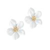 Sweet Fresh White Metal Flower Drop Earrings for Women Elegant Super Fairy Dangle Earrings Jewelry Party Jewelry Accessories