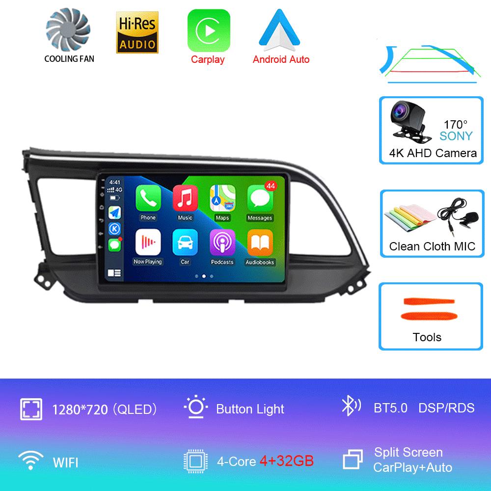 For Hyundai Elantra 6 2019 2020 Car Intelligent System CarPlay DSP Navigation GPS Android 14 All In One MIC 2000*1200P