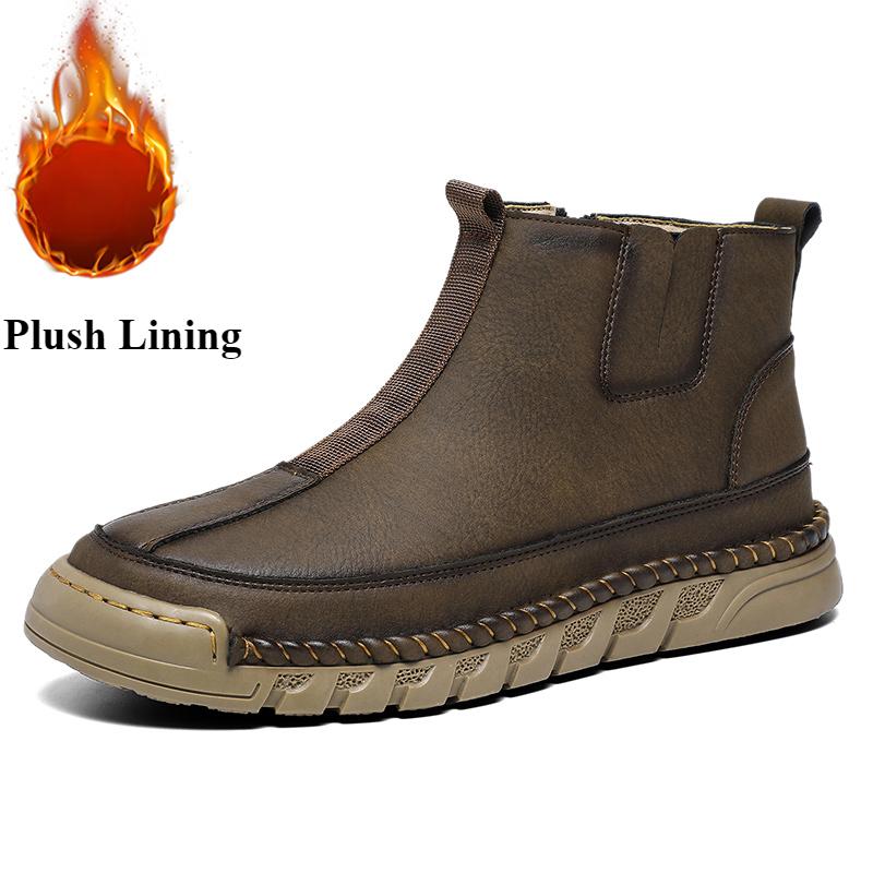 Herren Stiefeletten Plüschschuhe Freizeitschuhe Herbst und Winter Übergröße 39-46