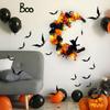 Orange Black Moon Cat Wreath Halloween Wreath Door Hanging Outdoor Courtyard Decoration Wreath Door Hanging Wholesale Atmosphere