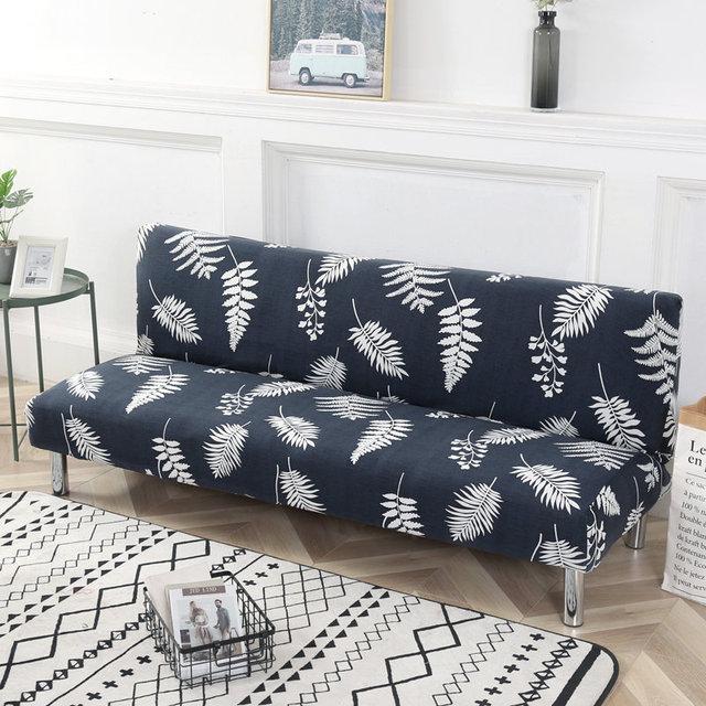 Folding Sofa Furniture Bed Cover Sofa Protective Covers Spandex Stretch Elastic Material Double Chair Cover Slipcovers Living Space Geometric Print