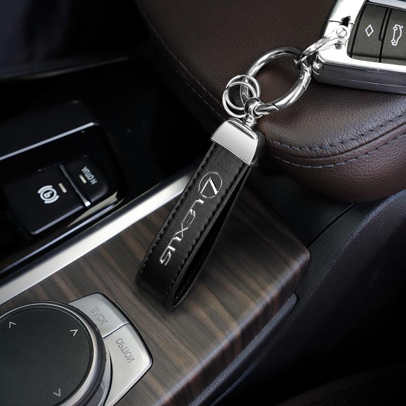 crglqt1 Car Calfskin Keychain Zinc Alloy Auto Keyring Accessories For Lexus LS LC RZ IS350 ES300 GS350 CT200h GX460 LX570 RX500h NX300