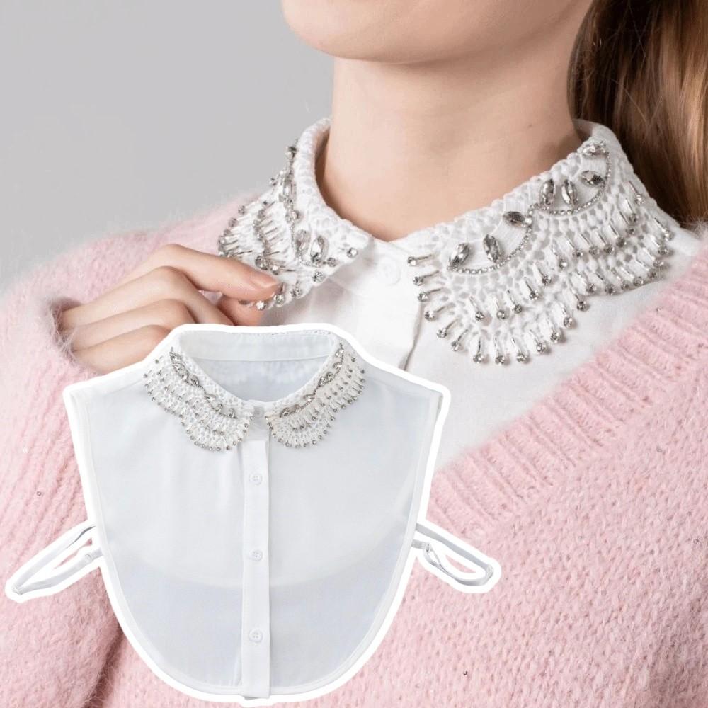 Elegant Fake Collar White Color Blouse Collar Versatile Detachable Collar  Women Apparel