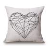 Cover Geometric Cushion Home Sofa Decor Black  White Linen Throw Pillow Case