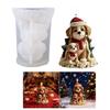 Christmas Pet Dog Silicone Mould Easy Demolding Multipurpose Silicone Mould For Handmade Candle Soap Holiday Decoration