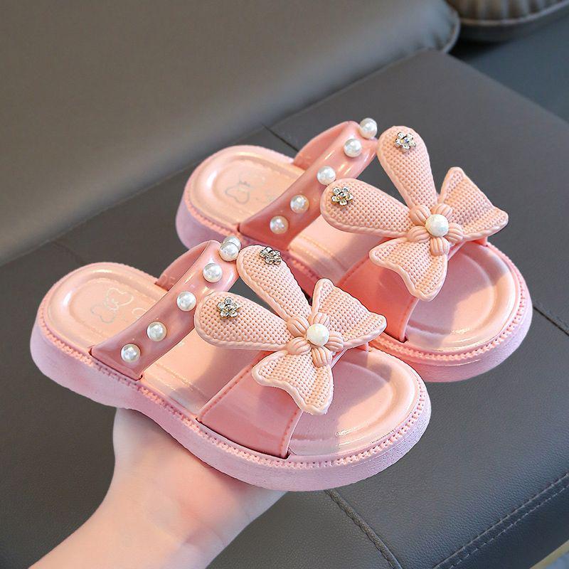 

Korean Style Girls Princess Sandals: Cute Summer Slippers for Indoor & Outdoor Toddler Use 190mm (Size 32) рожевий