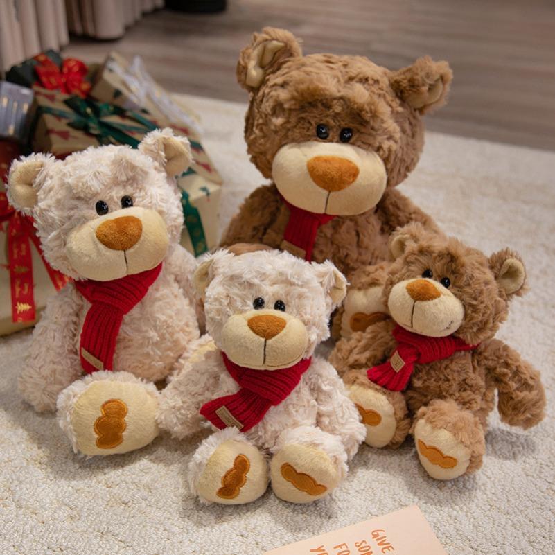 New Henny Bear Doll Teddy Bear Plush Toy Scarf Bear Doll Children's Companion Doll Birthday Gift