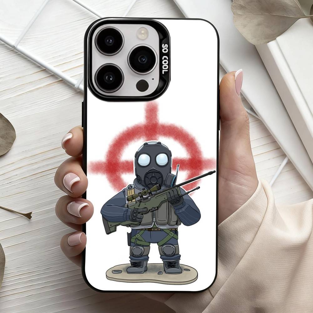 G-Game CS2 C-Counter S-S-Strikes   Phone Case For iPhone17,16,15,14,13,12,11 Plus,Pro Max Black Candy Silver Plated Cover
