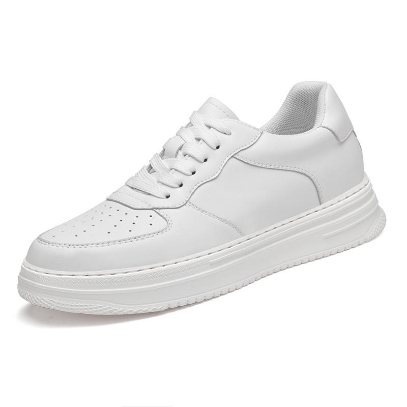 Men s 8CM Height-Increasing Breathable White Casual Shoes – Lightweight Spring Soft Sole 43