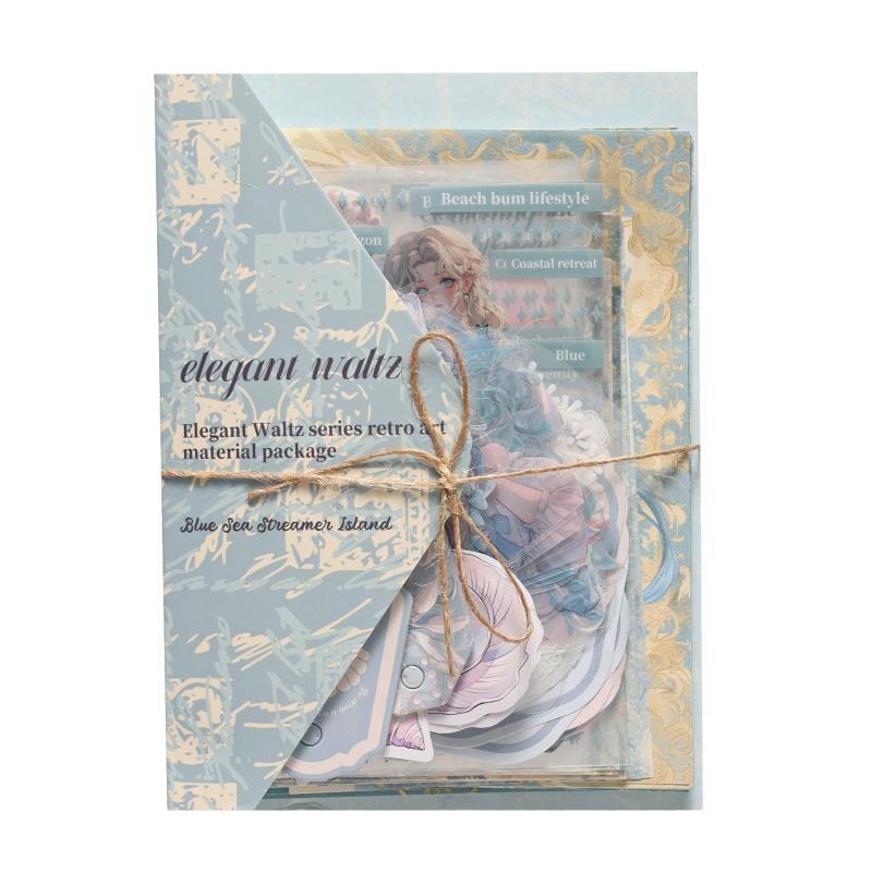 130Pcs Vintage Literary Style Scrapbook Material Pack Retro Journal DIY Craft Paper Sticker Set for Diary Album Supplies
