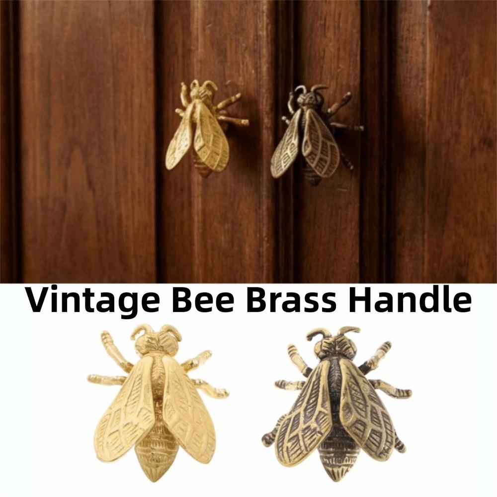 Vintage Cabinet Door Knobs Retro Wardrobe Drawer Pulls Lifelike Bee Brass Handle  Kitchen