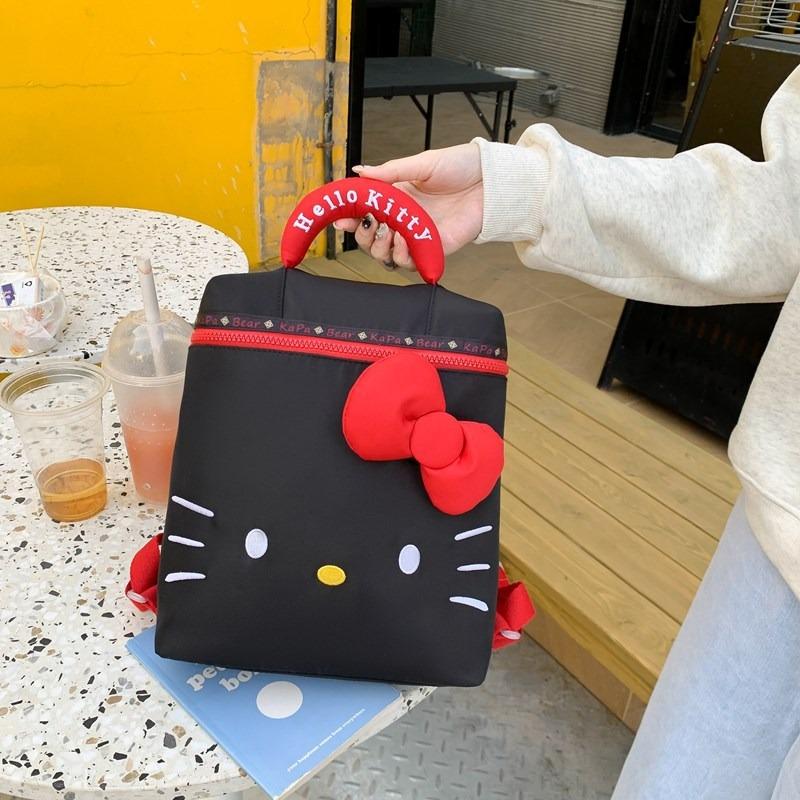 Popular Fashion Handbag Cartoon Bow Backpack High Value Exquisite Soft Cute Black Cat Backpack