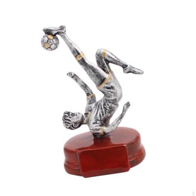 Soccer Trophy Man Figurine,Resin Male Statue with Base Football Theme for Sports Competitions