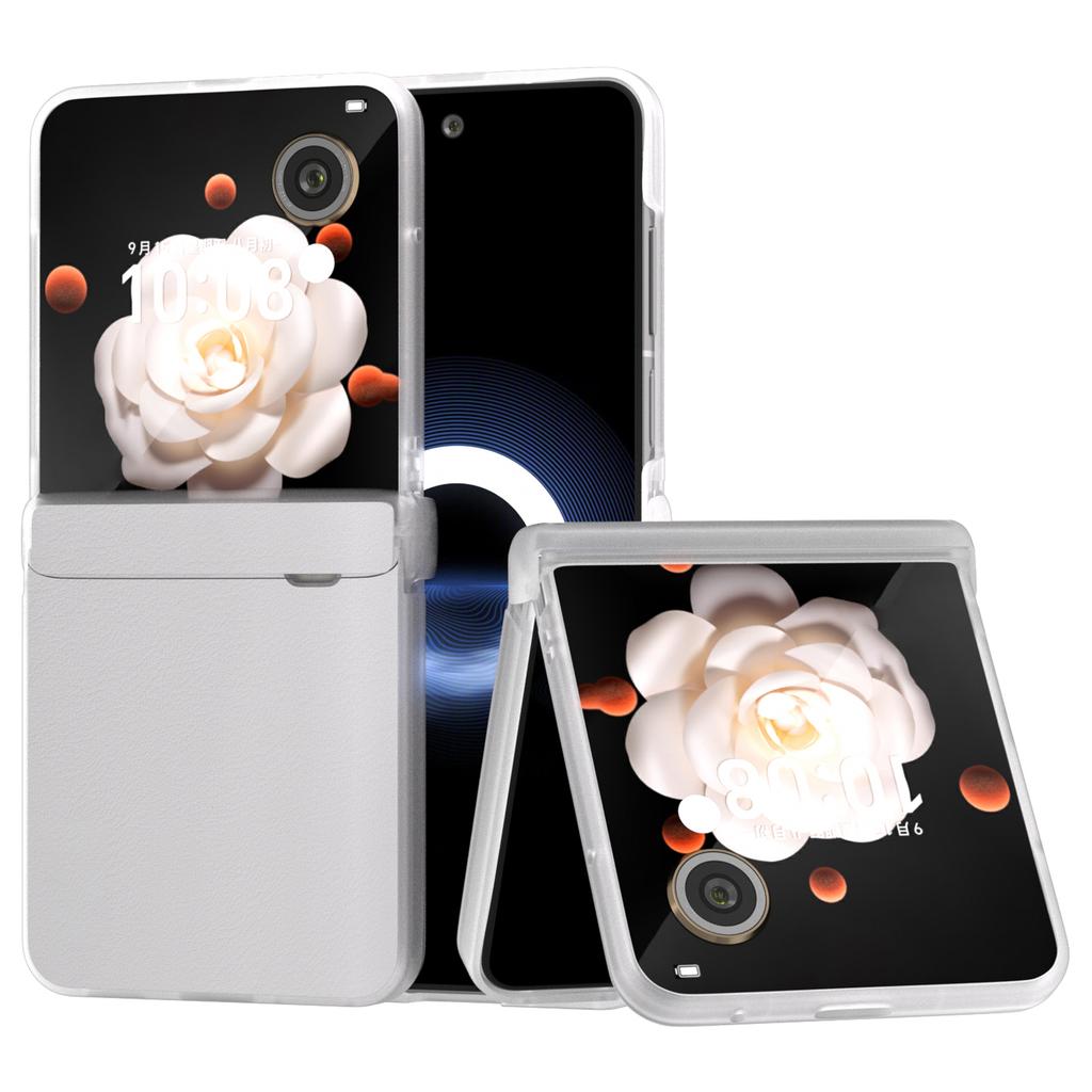For Honor Magic V Flip 5G Case Hinge Protection Leather+PC Phone Cover Matte Edge