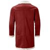 Men's Casual Cardigan Fleece Lined Solid Buttons Wool Long Sleeve Trench Coat