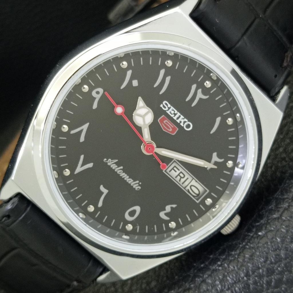 AUTOMATIC VINTAGE REFURBISHED SEIKO 5 JAPAN 6309A MENS BLACK WATCH a441362-5 Sk-a441362