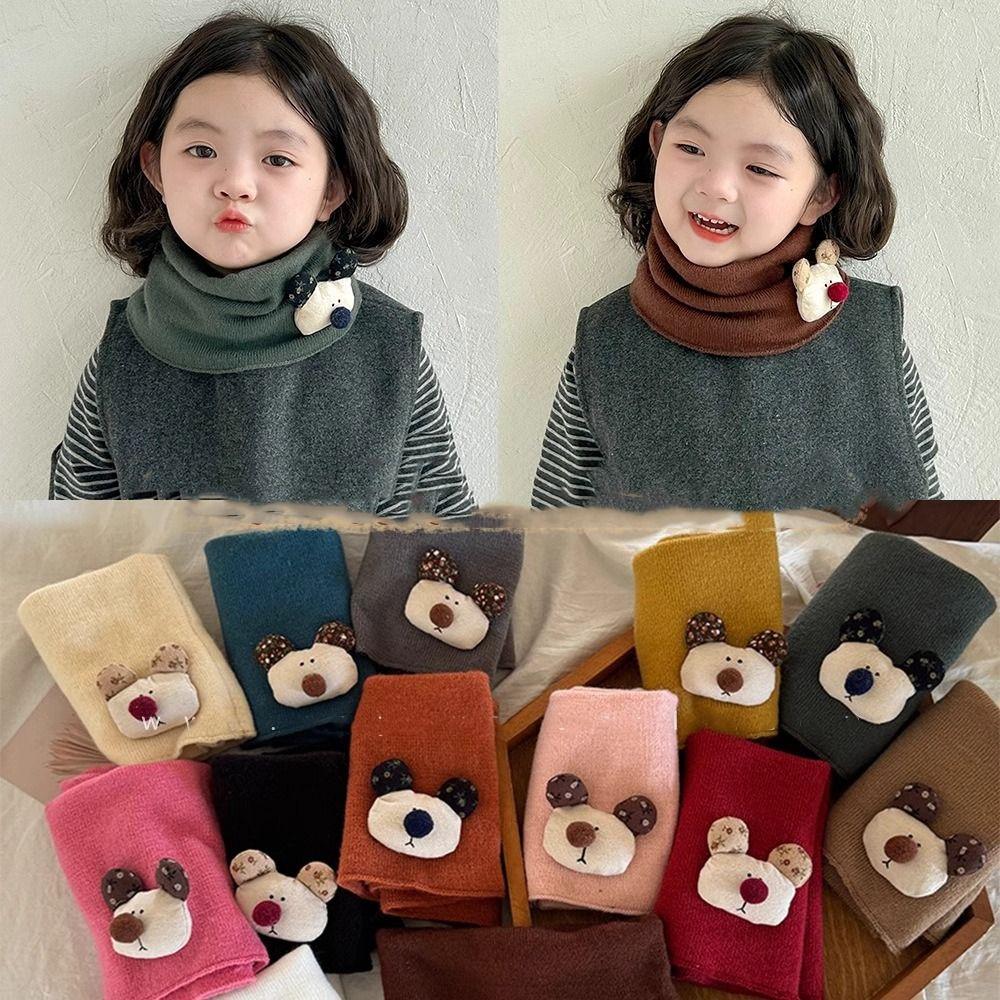 

Cute Kids Knitted Scarf Korean Style Baby Bib Fashion Winter Knit Scarves Baby Style 5