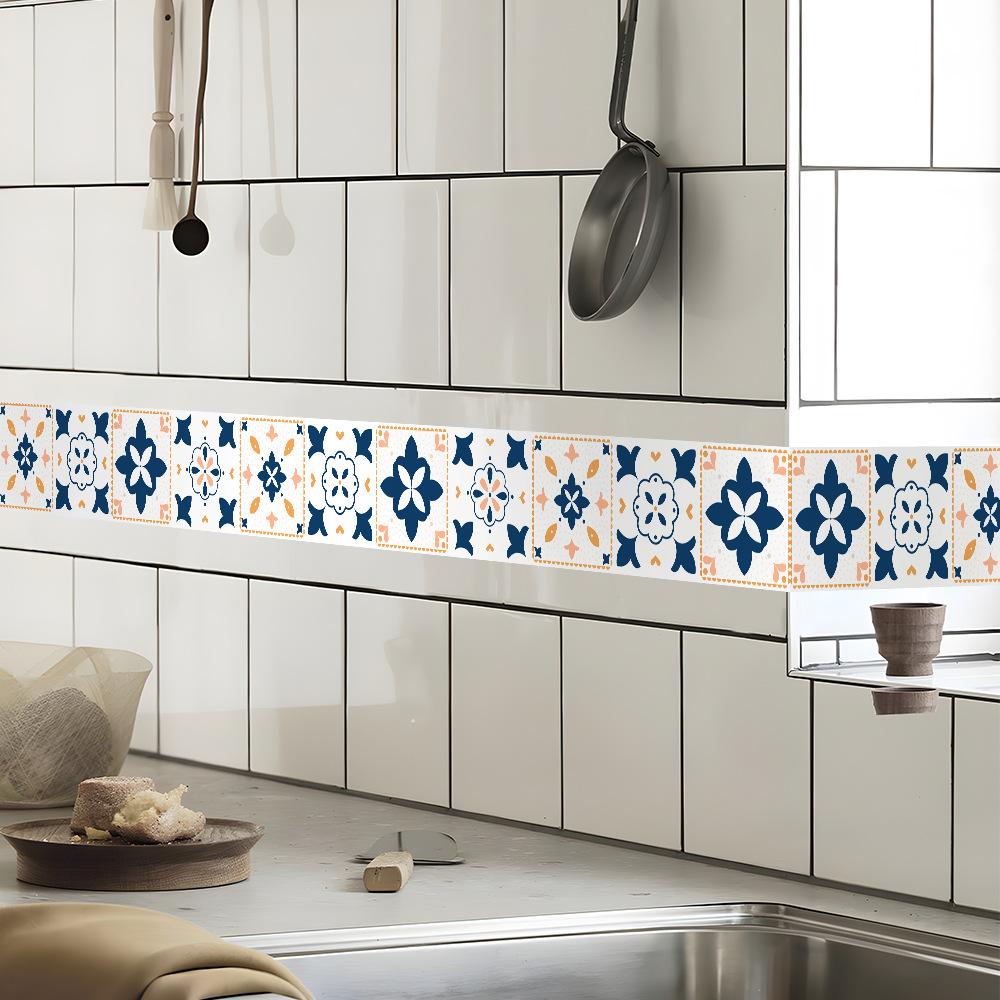 Retro Patterned Geometric Waistline Bedroom Living Room Entrance Hall Home Wall Decoration Stickers