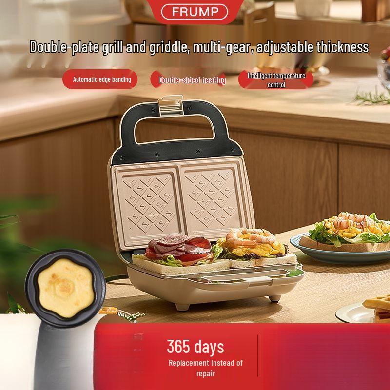 Double-Plate Multifunctional Breakfast & Waffle Maker for Home Use