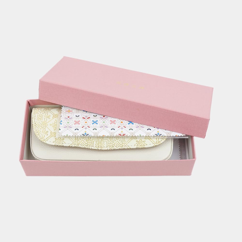 Lumiere Eyeglass Sunglasses Handcrafted in White with Floral Stylish Includes Eyeglass Perfect Gift for or Any Other Occasion [Yuzen Bunko] Case,
