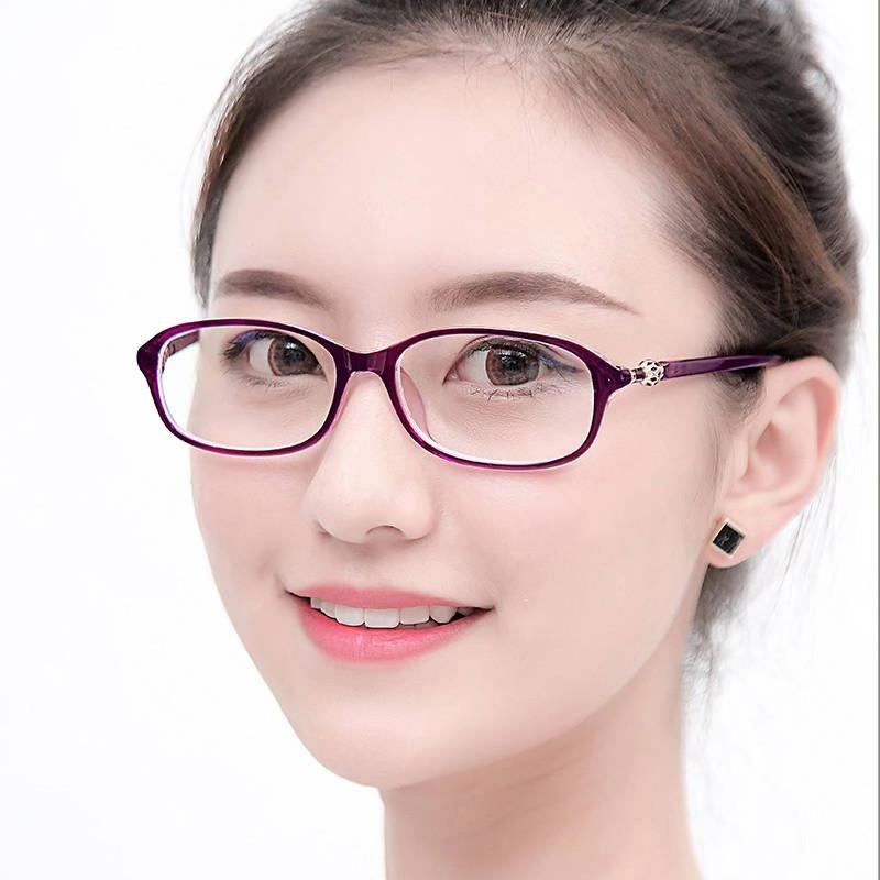 

High-definition fashionable and elegant new metal prescription glasses for women, anti-blue light reading glasses for the elderly 100Degree фиолетовый