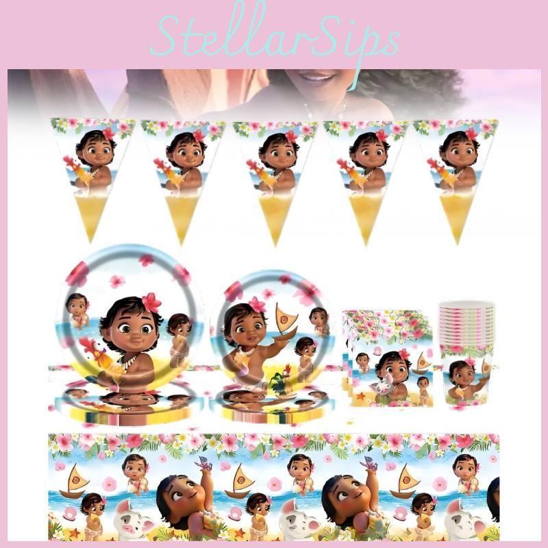 Moana Disney Party Supplies Set Plates Napkins Cutlery Kids Holiday Decorations