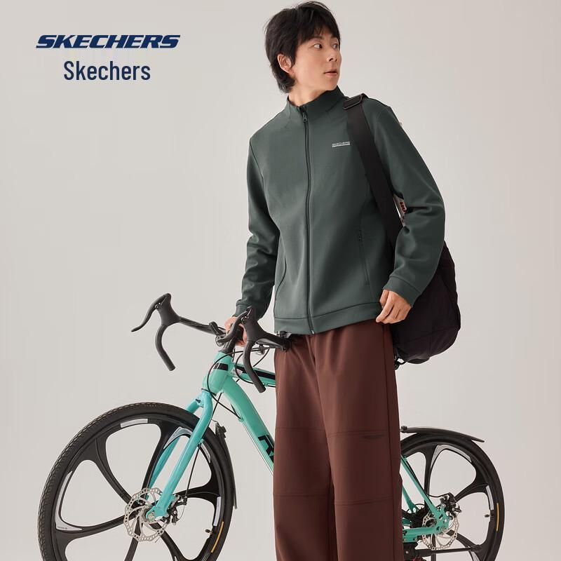 Skechers Men's P425M202 Plush Lined Water-Resistant Stand Collar Jacket