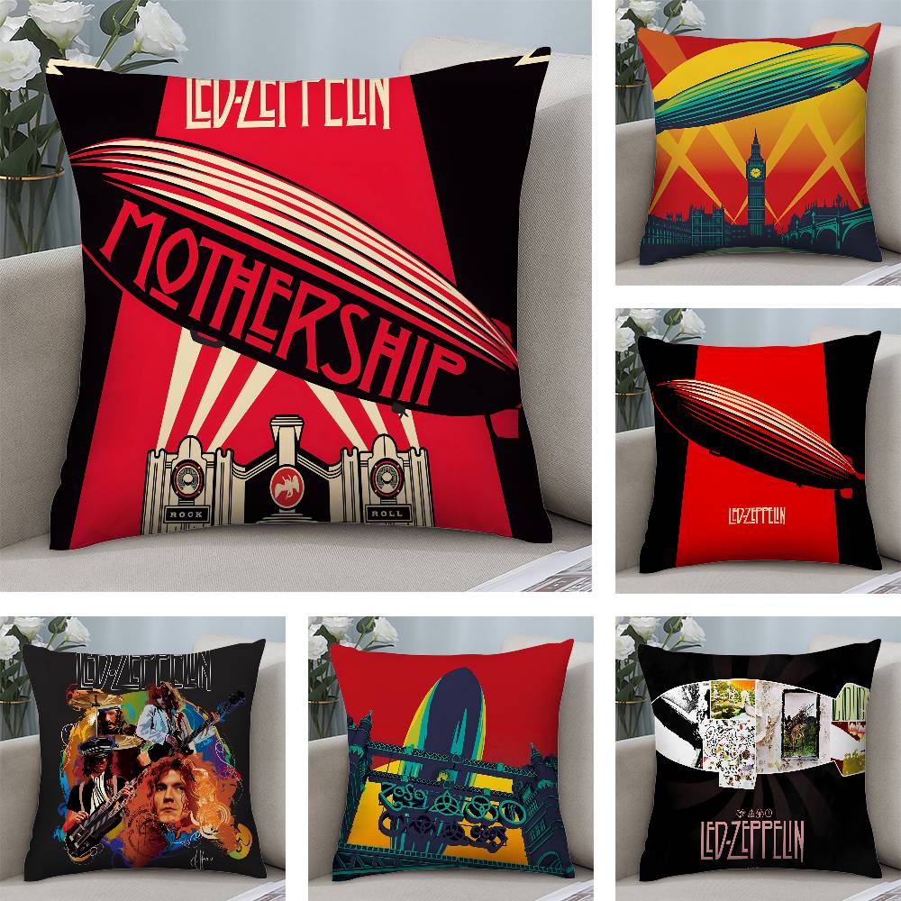 Tonnika Chen Unisex Band L-Led Z-Zeppelin Pillow Case Square Double‑Sided Print Cushion Case For Sofa Home Bedchamber Decor Gift