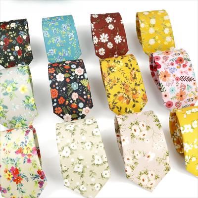 Gravatas de Seda Sintética Vintage Gravata Floral Masculina Elegante Pintura de Flores Gravata Branca Azul Para Homens Casamento Negócios Gravata de Estampa Suave