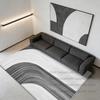 Modern Grey Luxury Rugs Geometric Home Decoration Bedroom Lines Bedside Carpet Washable Antiskid Customizable Floor Mat Lounge