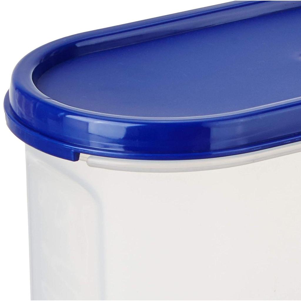 Modular Plastic Storage Containers with Lid, Set of 6, 1.2L, Blue