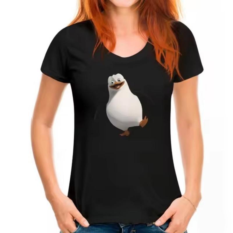 Women's 3D Printed Penguin T-shirt Short Sleeved Animal Casual Wear Cool Street Summer Fashion Hot Selling Comfortable