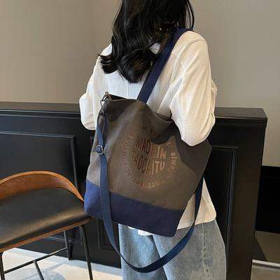 Sommer neue Canvas-Tasche Mode Buchstabe große Kapazität Tragetasche Umhängetasche Schultasche Pendlertasche Damen