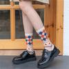 Chic Summer Ladies Mid-Tube Lace Splicing Cotton Mesh Breathable Thin Glass Silk Crystal Little Flower Vine Socks Dropship
