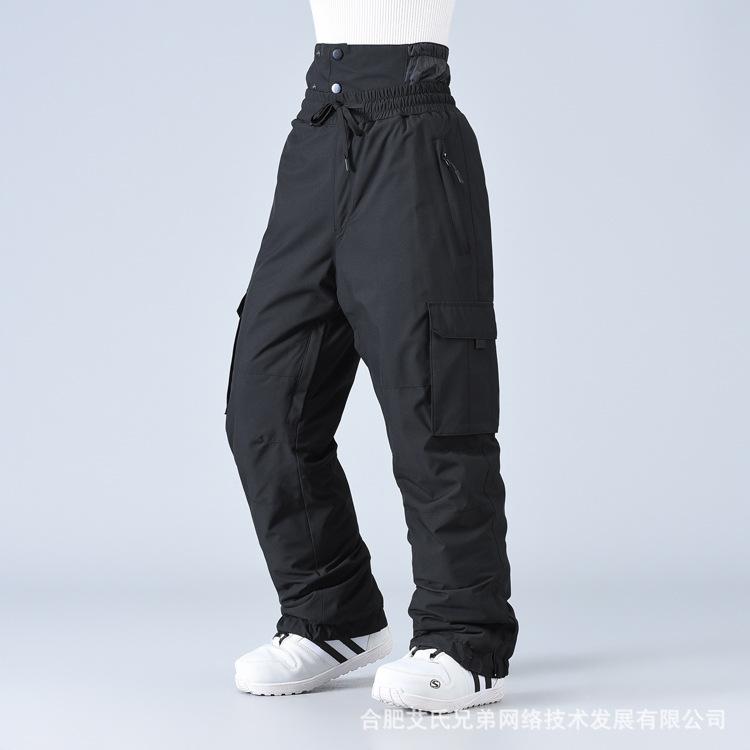 New Snowboard Pants Men Winter Ski Pants Women Windproof Waterproof Warm Overalls Couple Snow Trousers Elastic Waist