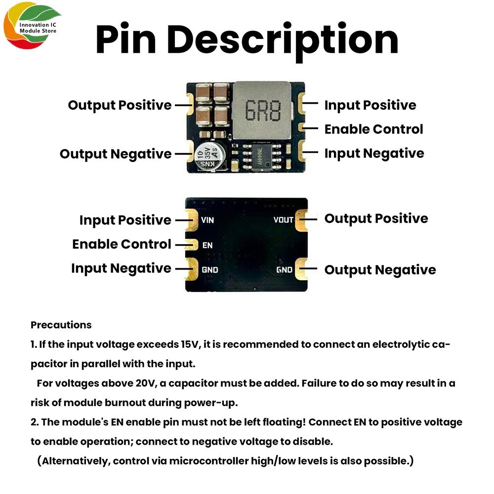 DC 5-30V 5A Step-Down Module Output 3.3V/5V/8.4V High-Current DC Synchronous Buck Module DC-DC Step-Down Converter Power Module