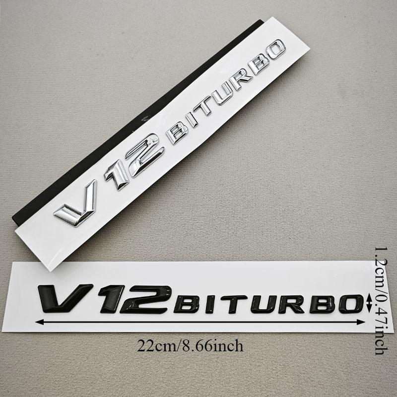 3D ABS Car Styling Logo V12 BITURBO Badge Side Fender Emblem Decal For  Benz S680 GLS600 AMG S65 SL65 G63 G65 Accessory